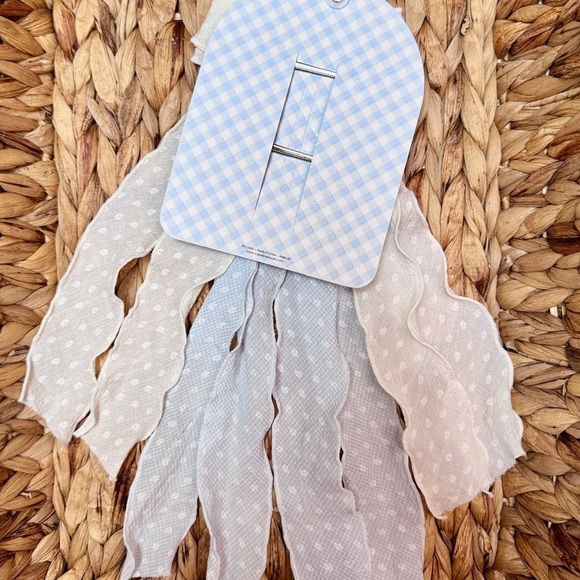 Cute White and Blue Ribbon Hair Bows - Picture 5 of 5